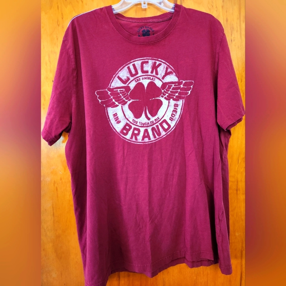 Y2K Lucky Brand Clover Graphic Tee Size XXL